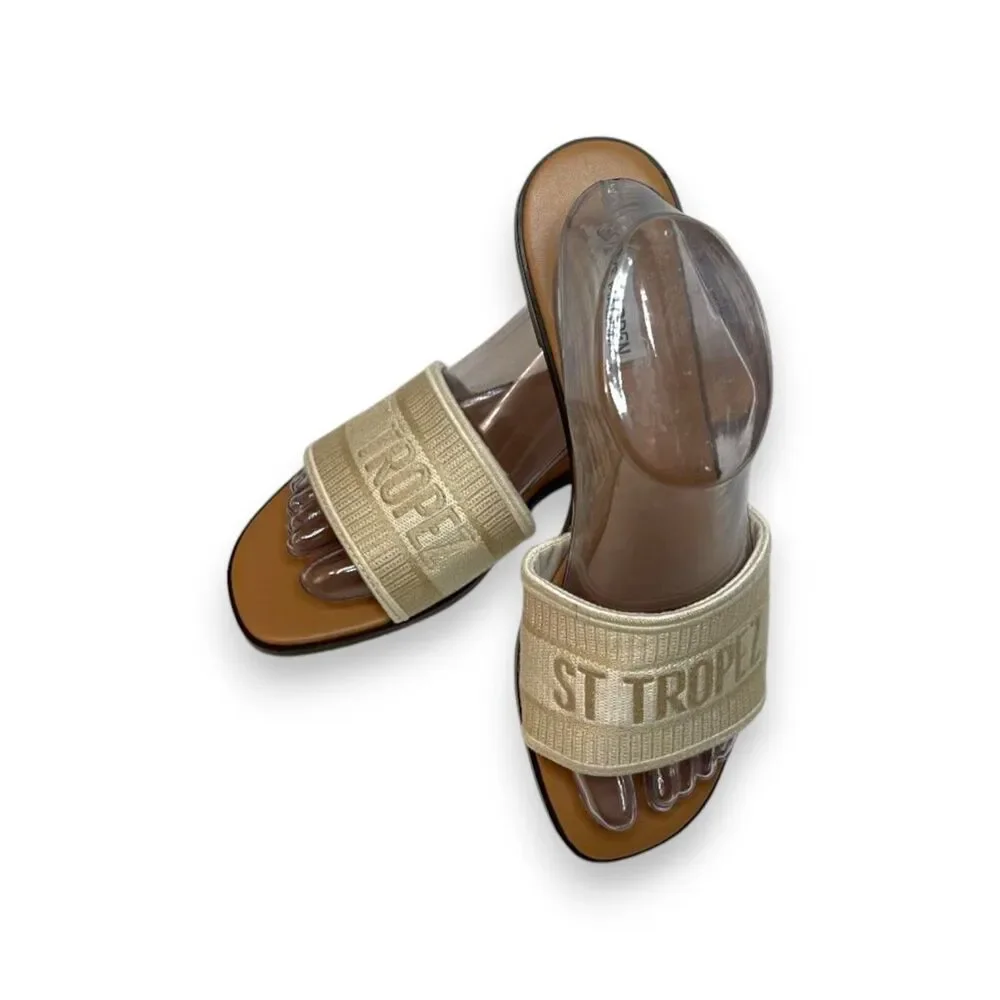 STEVE MADDEN Knox St Tropez Slide - Gold, Size 8
